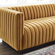 Channel tufted velvet sofa in cognac by Modway additional picture 8
