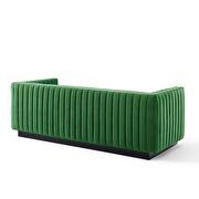 Channel tufted velvet sofa in emerald additional photo 5 of 8