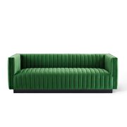 Channel tufted velvet sofa in emerald by Modway additional picture 6