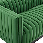 Channel tufted velvet sofa in emerald by Modway additional picture 7