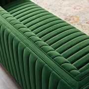 Channel tufted velvet sofa in emerald by Modway additional picture 8