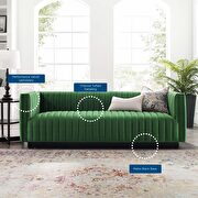 Channel tufted velvet sofa in emerald by Modway additional picture 9