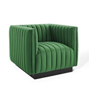 Channel tufted velvet chair in emerald by Modway additional picture 2