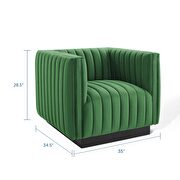 Channel tufted velvet chair in emerald by Modway additional picture 3