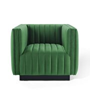 Channel tufted velvet chair in emerald by Modway additional picture 6