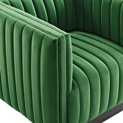 Channel tufted velvet chair in emerald by Modway additional picture 7