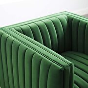 Channel tufted velvet chair in emerald by Modway additional picture 8