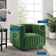 Channel tufted velvet chair in emerald by Modway additional picture 9