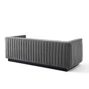 Channel tufted velvet sofa in gray by Modway additional picture 5