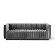 Channel tufted velvet sofa in gray by Modway additional picture 6