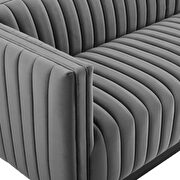 Channel tufted velvet sofa in gray by Modway additional picture 7