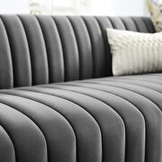 Channel tufted velvet sofa in gray by Modway additional picture 8