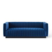 Channel tufted velvet sofa in navy by Modway additional picture 6