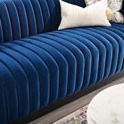 Channel tufted velvet sofa in navy by Modway additional picture 8