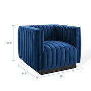 Channel tufted velvet chair in navy by Modway additional picture 3