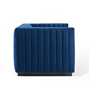 Channel tufted velvet chair in navy additional photo 4 of 8