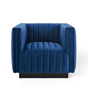 Channel tufted velvet chair in navy by Modway additional picture 6
