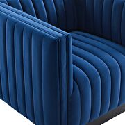 Channel tufted velvet chair in navy by Modway additional picture 7