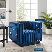 Channel tufted velvet chair in navy by Modway additional picture 9