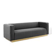 Channel tufted performance velvet living room sofa in charcoal by Modway additional picture 6