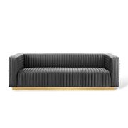 Channel tufted performance velvet living room sofa in charcoal by Modway additional picture 9
