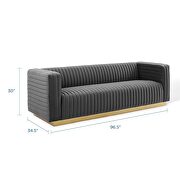 Channel tufted performance velvet living room sofa in charcoal by Modway additional picture 10