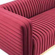 Channel tufted performance velvet living room sofa in maroon by Modway additional picture 4