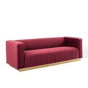 Channel tufted performance velvet living room sofa in maroon by Modway additional picture 6