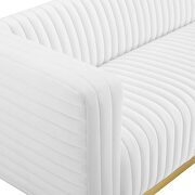 Channel tufted performance velvet living room sofa in white by Modway additional picture 4