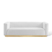 Channel tufted performance velvet living room sofa in white by Modway additional picture 9