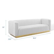 Channel tufted performance velvet living room sofa in white by Modway additional picture 10