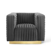 Channel tufted performance velvet accent armchair in charcoal by Modway additional picture 3