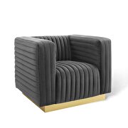 Channel tufted performance velvet accent armchair in charcoal by Modway additional picture 6
