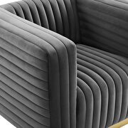 Channel tufted performance velvet accent armchair in charcoal by Modway additional picture 8