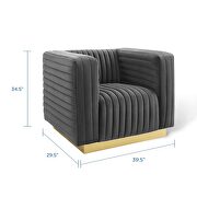 Channel tufted performance velvet accent armchair in charcoal by Modway additional picture 9