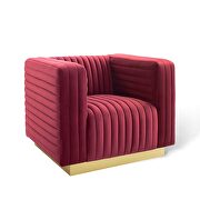 Channel tufted performance velvet accent armchair in maroon by Modway additional picture 6