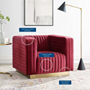 Channel tufted performance velvet accent armchair in maroon by Modway additional picture 8