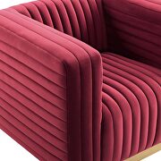 Channel tufted performance velvet accent armchair in maroon by Modway additional picture 9