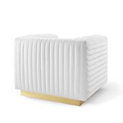 Channel tufted performance velvet accent armchair in white additional photo 5 of 8
