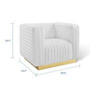 Channel tufted performance velvet accent armchair in white by Modway additional picture 9