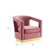 Performance velvet armchair in dusty rose by Modway additional picture 11