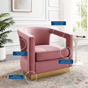 Performance velvet armchair in dusty rose additional photo 3 of 10