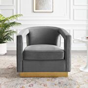 Performance velvet armchair in gray additional photo 2 of 9