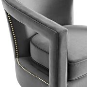 Performance velvet armchair in gray additional photo 5 of 9