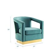 Performance velvet armchair in mint by Modway additional picture 11