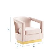 Performance velvet armchair in pink by Modway additional picture 11