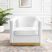 Performance velvet armchair in white additional photo 2 of 10