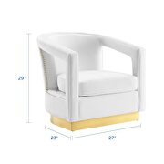 Performance velvet armchair in white by Modway additional picture 11