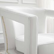 Performance velvet armchair in white additional photo 4 of 10