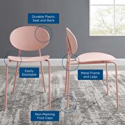 Dining side chair set of 2 in pink by Modway additional picture 2